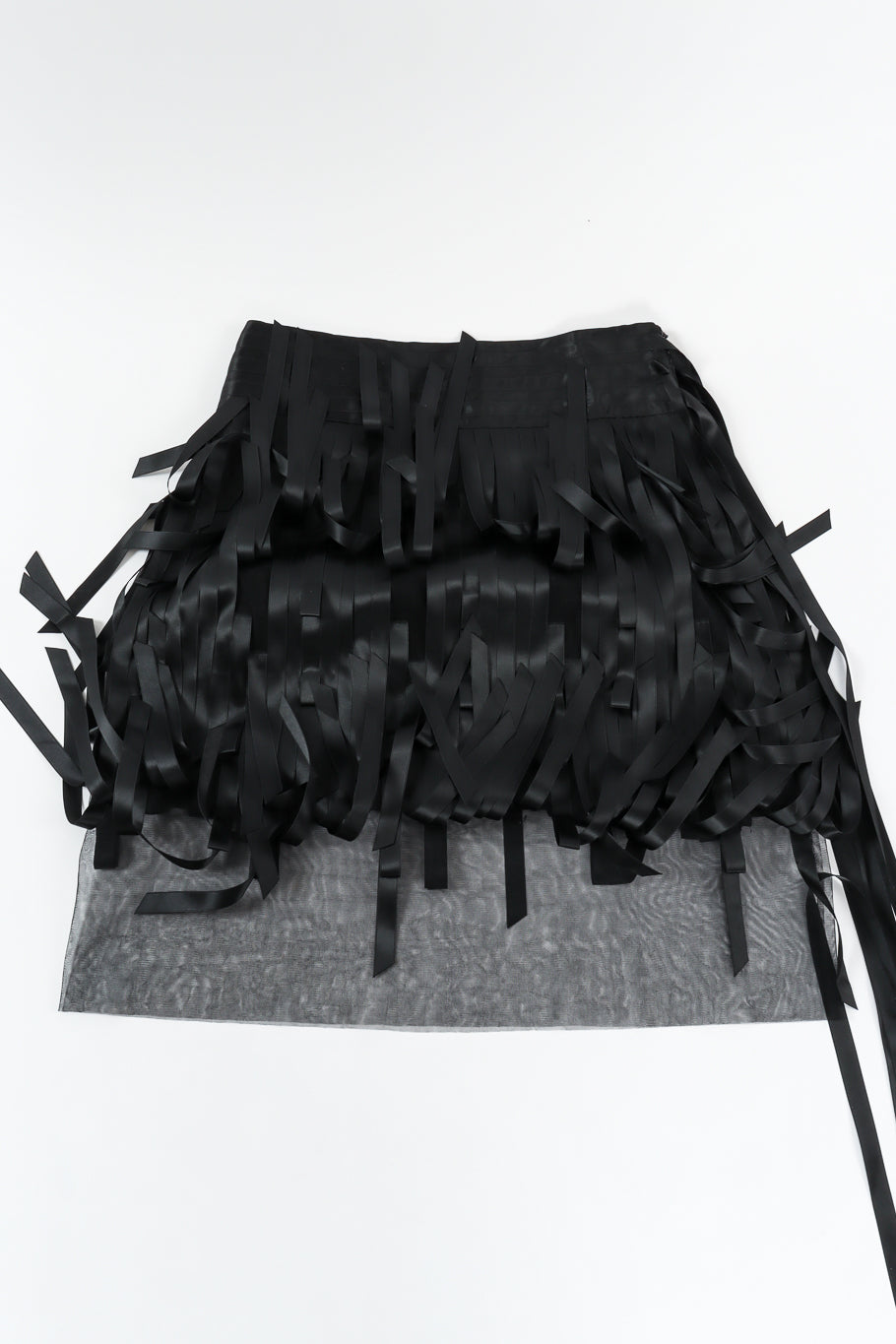 Vintage Chanel 2005A Ribbon Car Wash Silk Skirt skirt mesh hem @ Recess LA