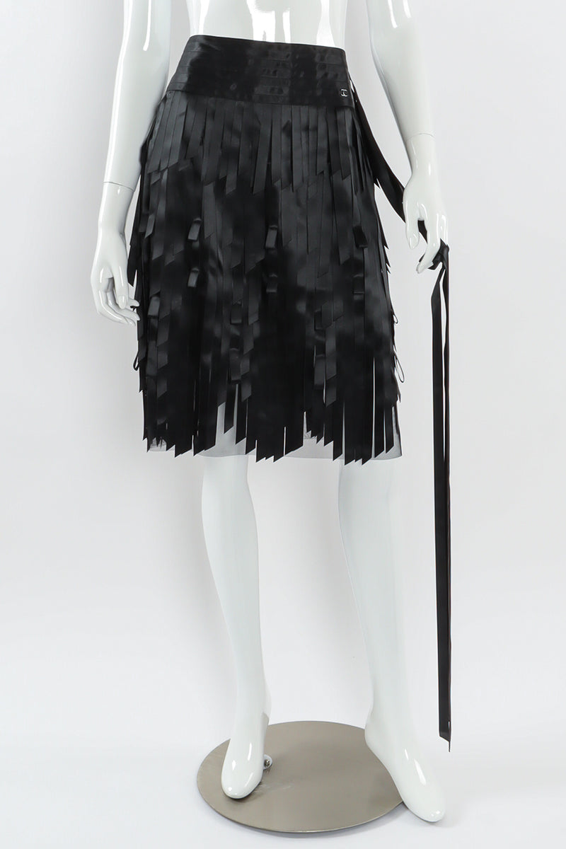 Vintage Chanel 2005A Ribbon Car Wash Silk Skirt mannequin front skirt @ Recess LA