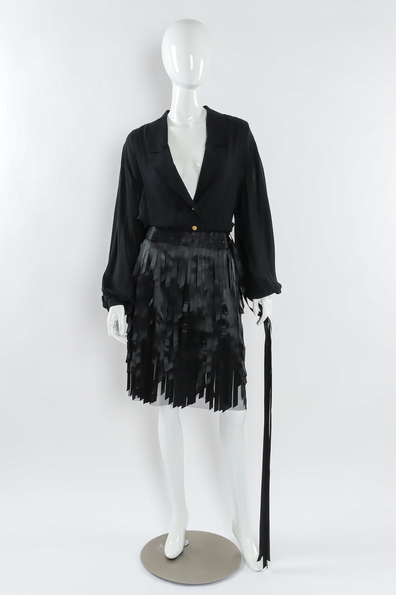 Vintage Chanel 2005A Ribbon Car Wash Silk Skirt mannequin front full @ Recess LA