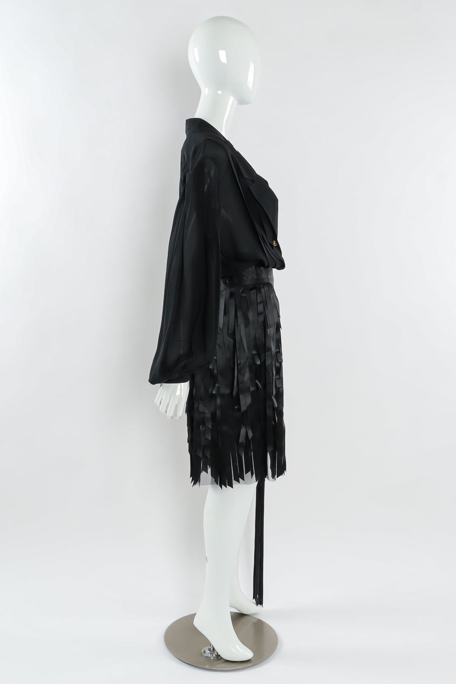 Vintage Chanel 2005A Ribbon Car Wash Silk Skirt mannequin side full @ Recess LA