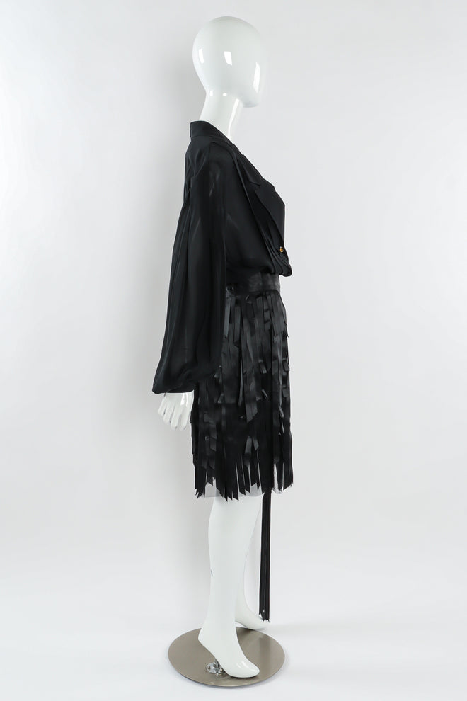 Vintage Chanel 2005A Ribbon Car Wash Silk Skirt mannequin side full @ Recess LA