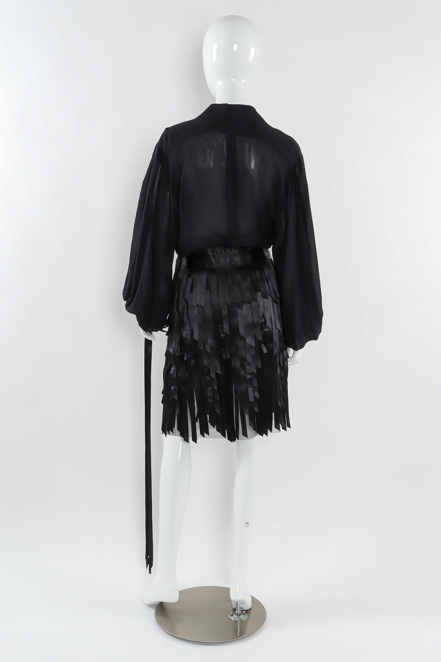 Vintage Chanel Pleated Sheer Silk Blouse mannequin full back @ Recess LA