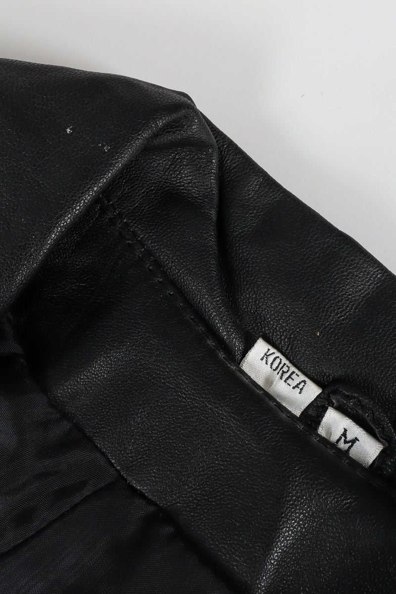 Vintage Mario Zarelli Leather Moto Pencil Dress light collar marks @ Recess LA