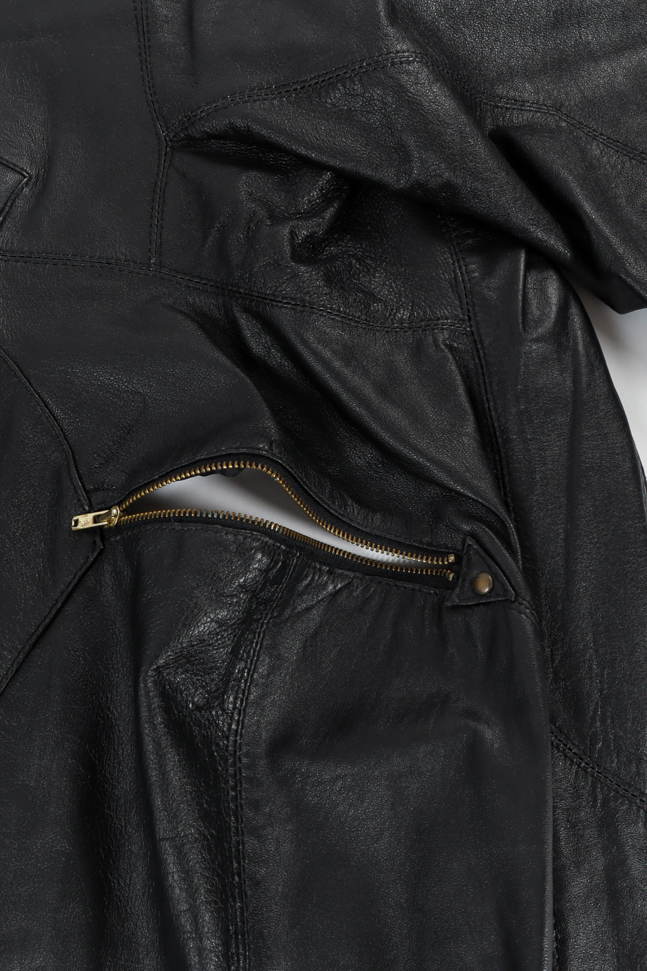 Vintage Mario Zarelli Leather Moto Pencil Dress side zipper opening @ Recess LA
