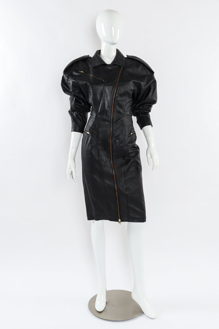 Vintage Mario Zarelli Leather Moto Pencil Dress – Recess