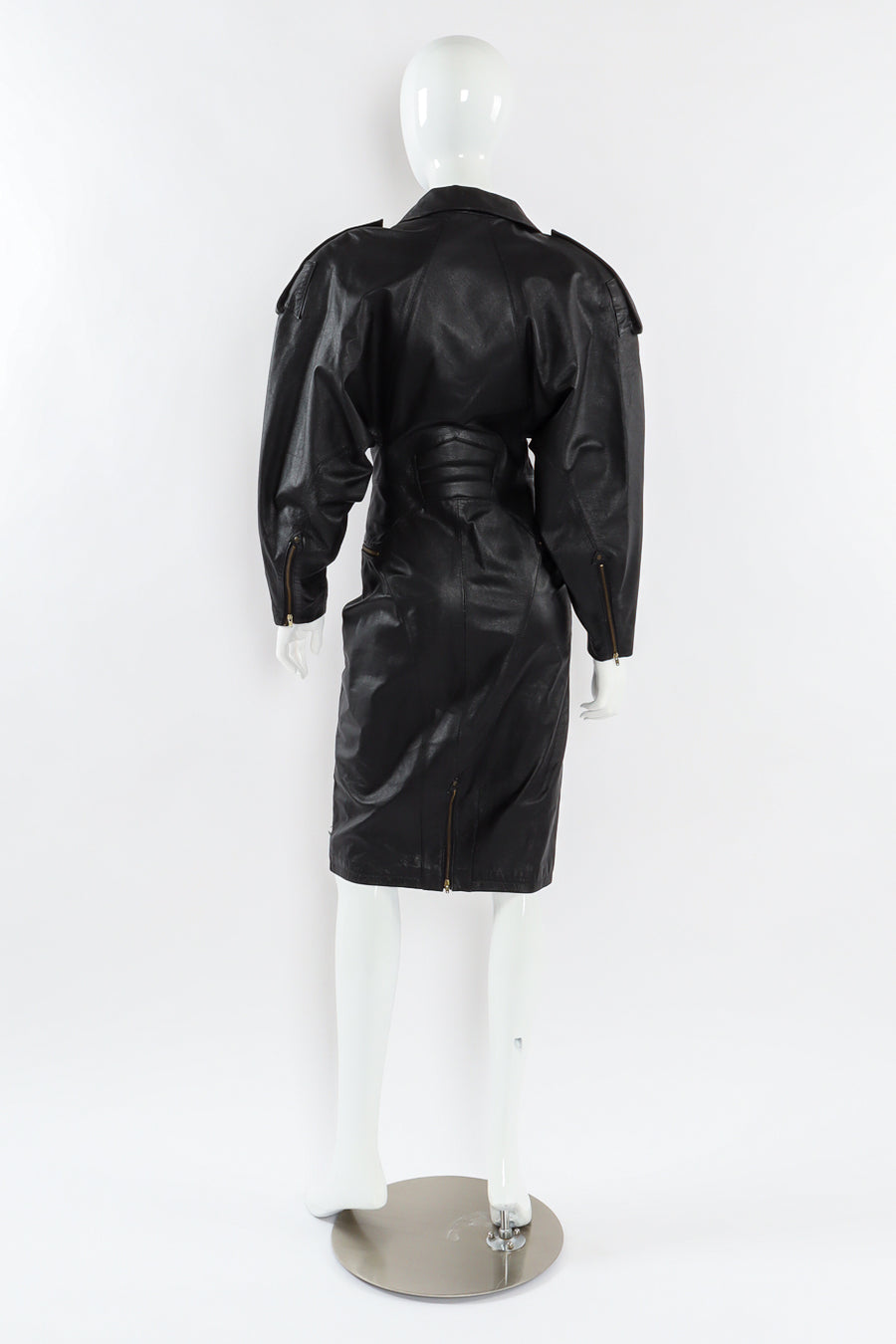 Vintage Mario Zarelli Leather Moto Pencil Dress – Recess