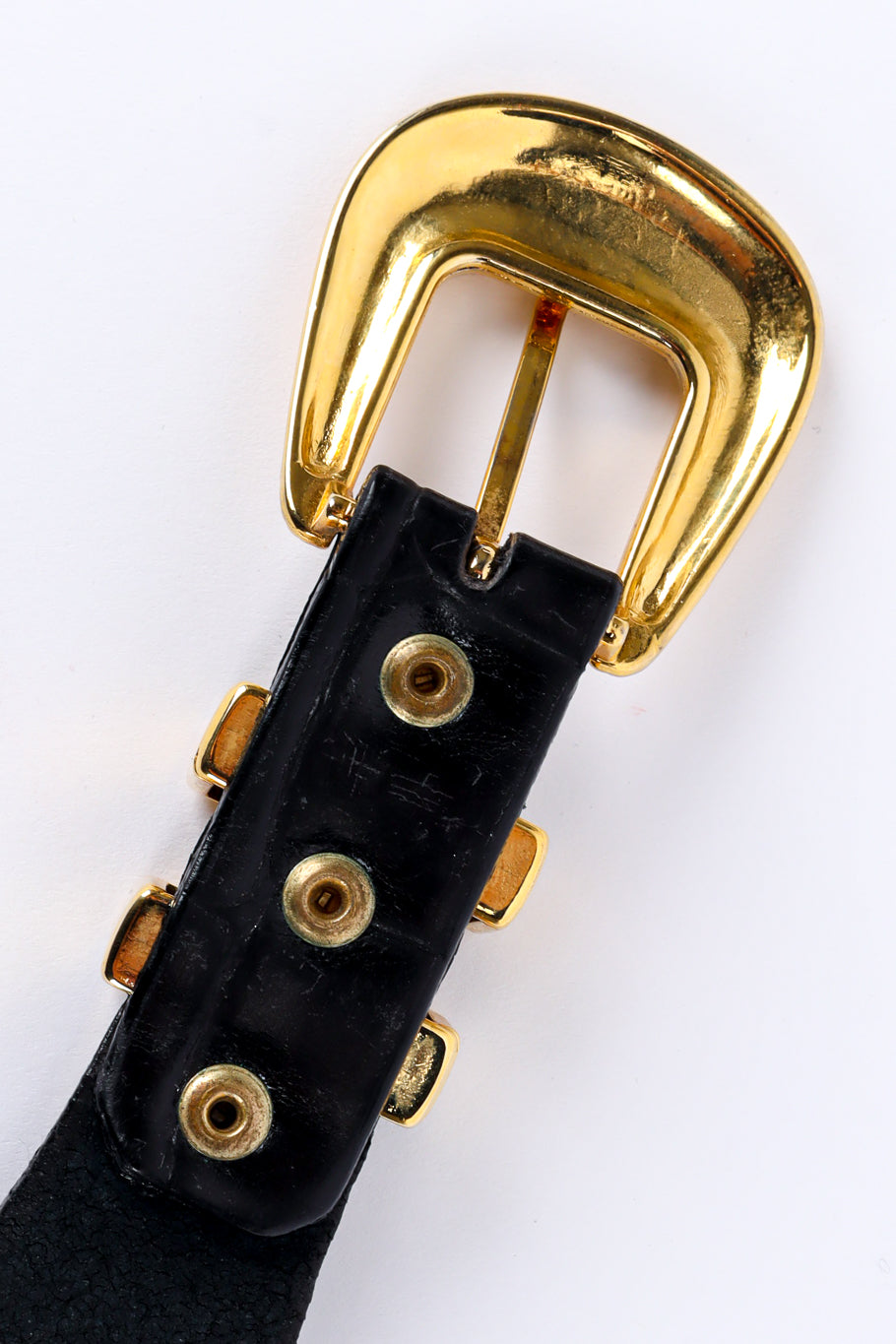 filigree-studded leather belt inside buckle @recessla