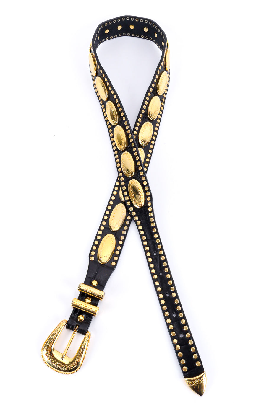 filigree-studded leather belt loop @recessla
