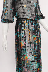 Vintage Sheer Floral Puff Sleeve Dress on Mannequin crop at Recess Los Angeles