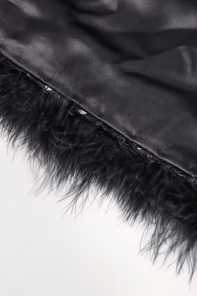 Recess Los Angeles Vintage Marabou Feather Trim Sequin Chubby Jacket