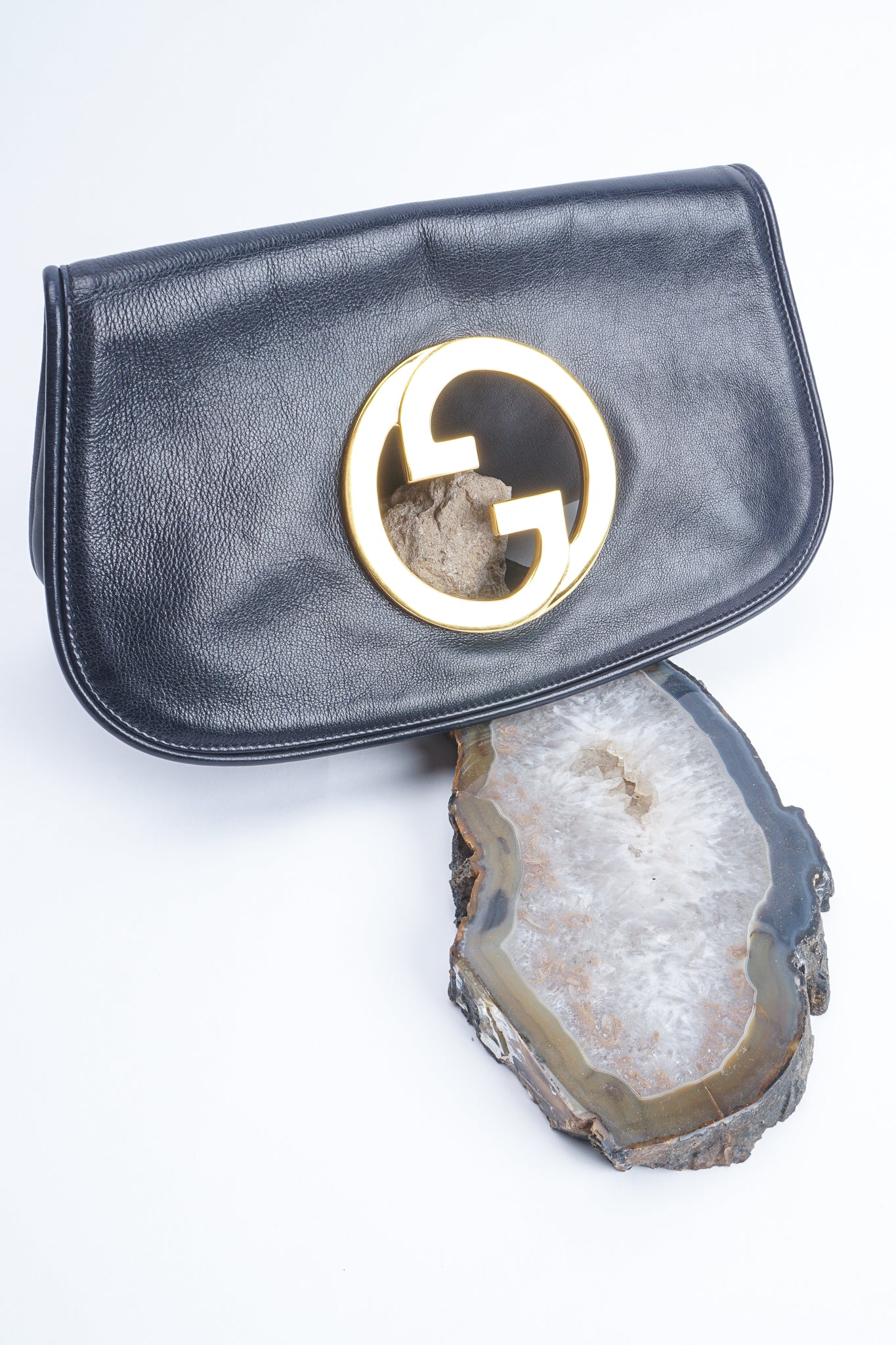 Vintage Gucci Blondie GG Medallion Cutout Clutch with rock slice at Recess Los Angeles