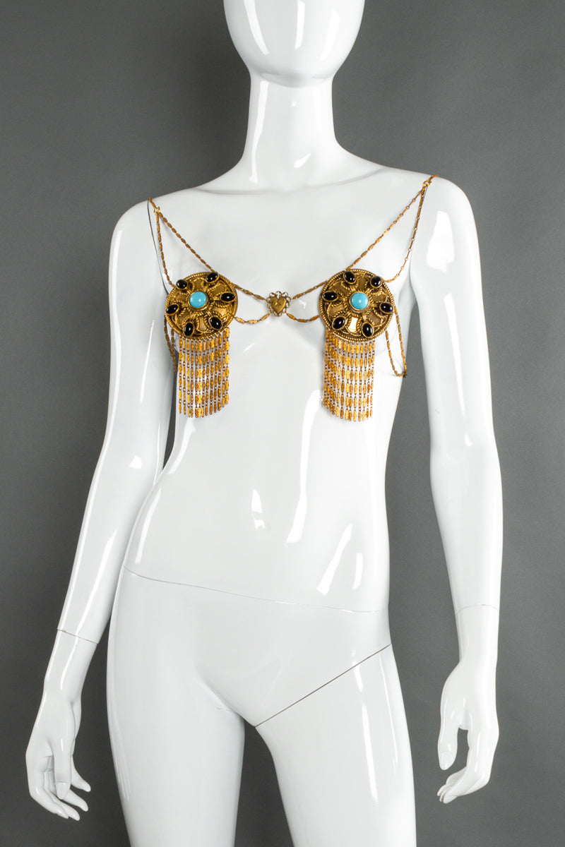 Filigree bra chain harness mannequin front full @recessla