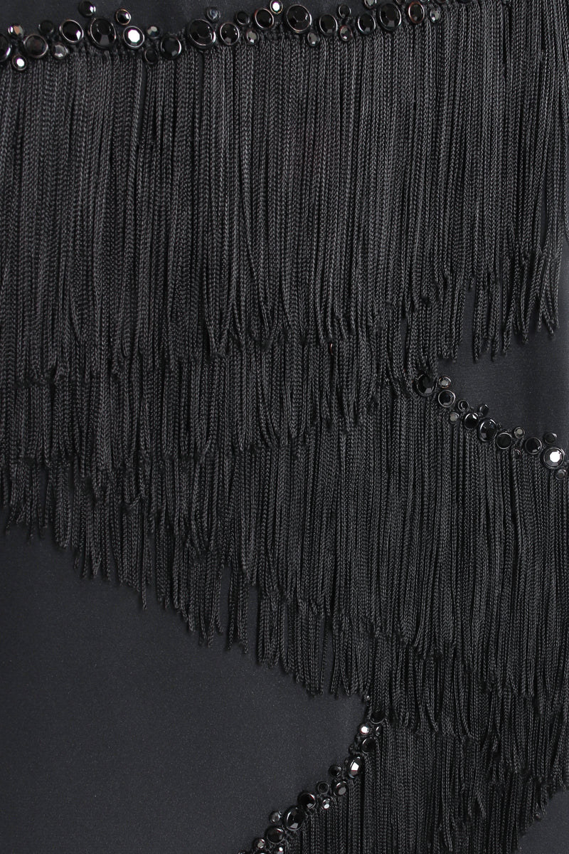 Zigzag 3-Tier Fringe Midi Dress fringe crop Recess LA. 