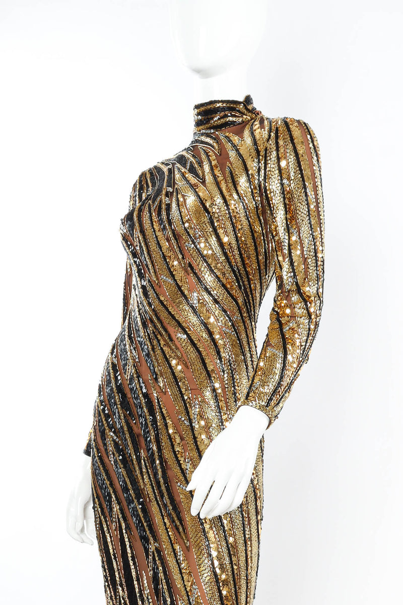 Vintage Bob Mackie Moody Glam Beaded & Sequin Dress Recess Vintage Bob Mackie Moody Glam Beaded & Sequin Dress Recess