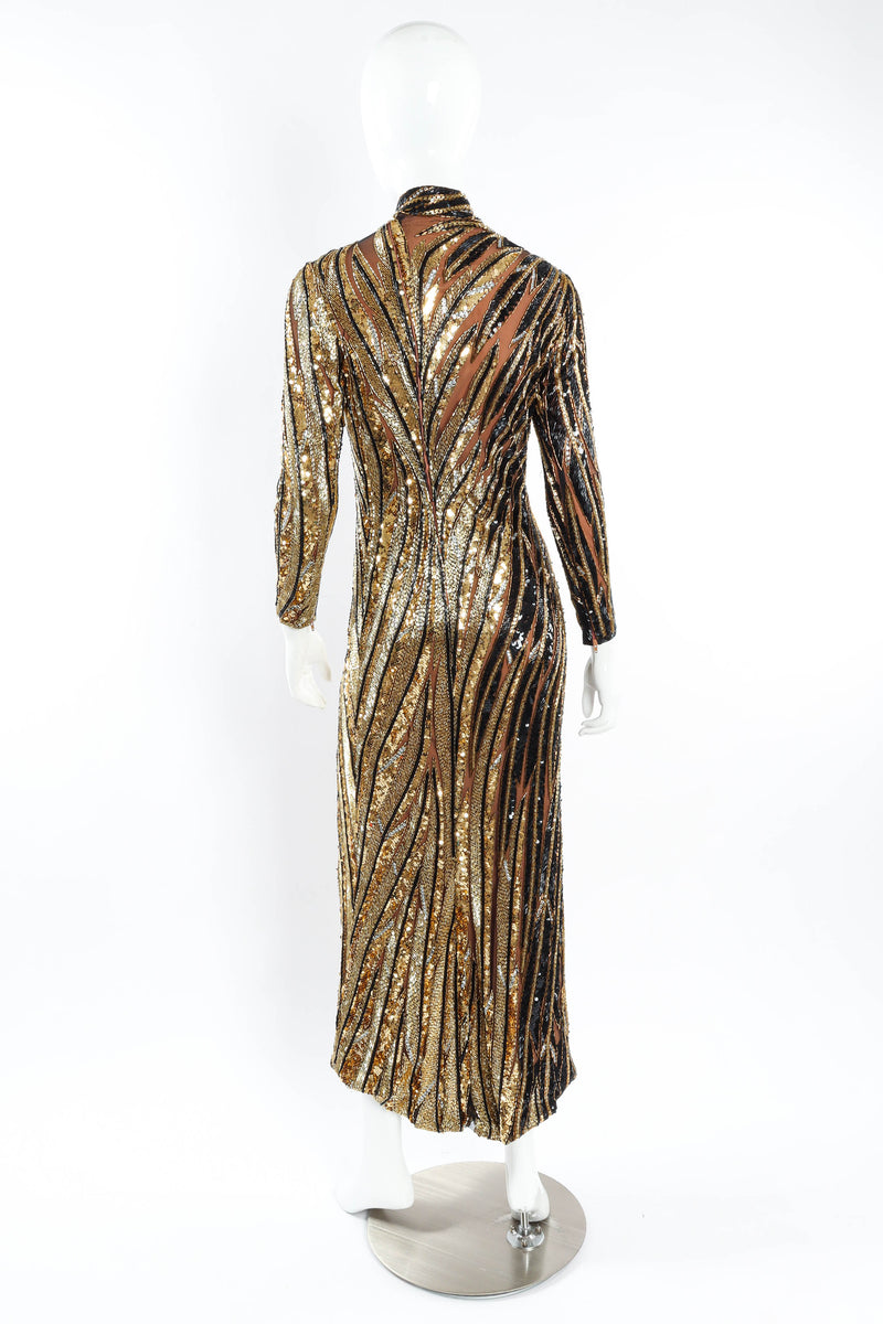 Vintage Bob Mackie Moody Glam Beaded & Sequin Dress mannequin back @ Recess LA