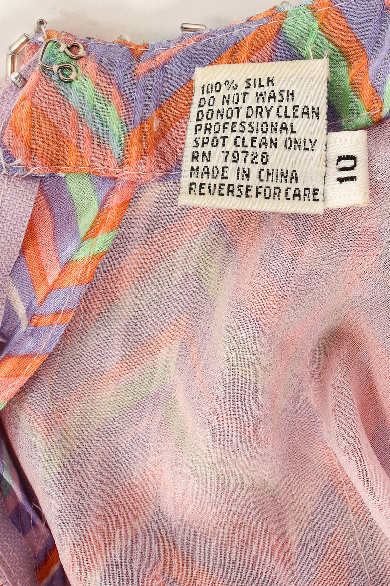 Vintage Bob Mackie Pastel Beaded Micro Chevron Gown label at Recess Los Angeleså