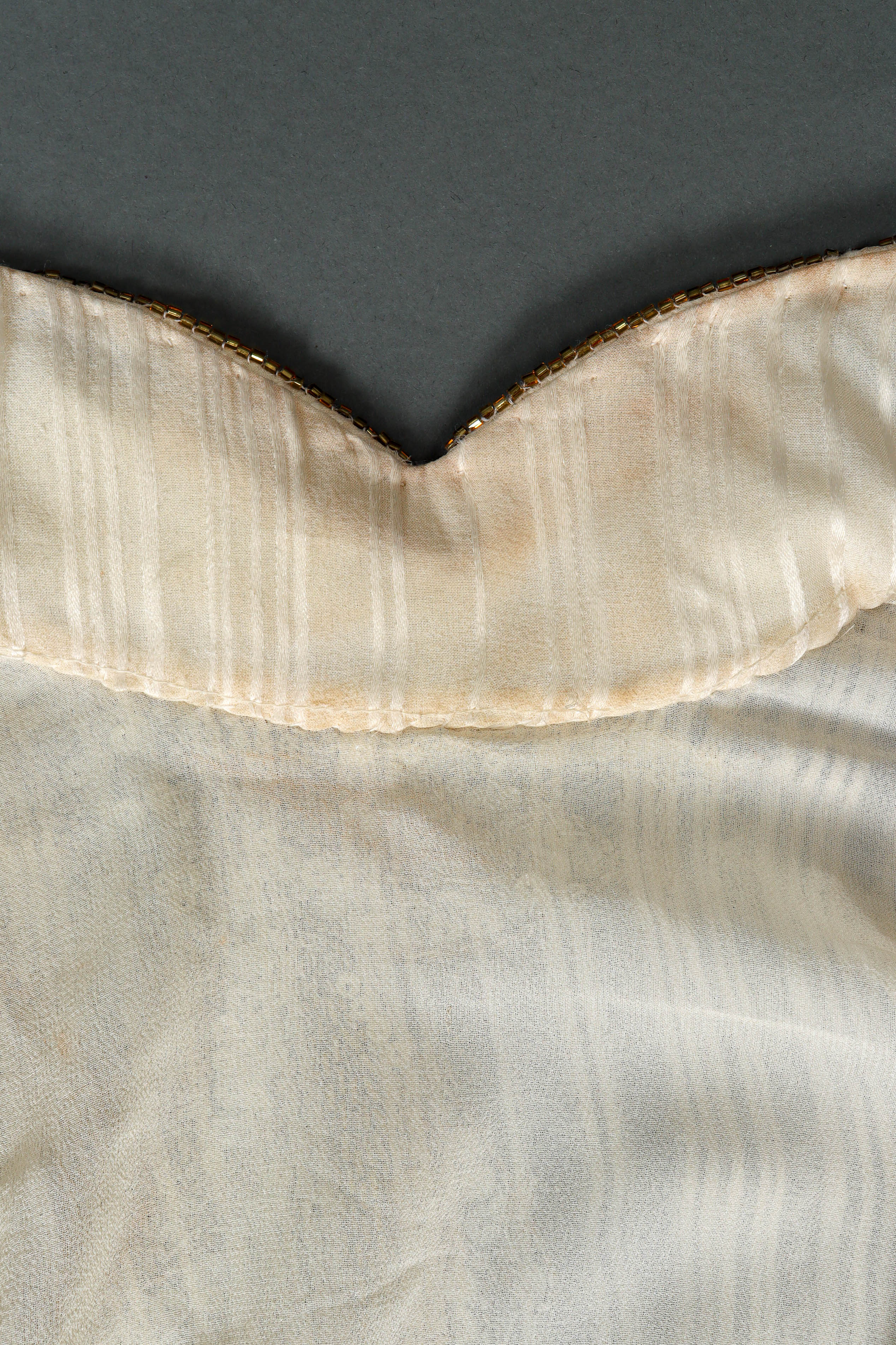 Vintage Bob Mackie Beaded Sequin Long Sleeve Dress inverse collar stain @ Recess LA