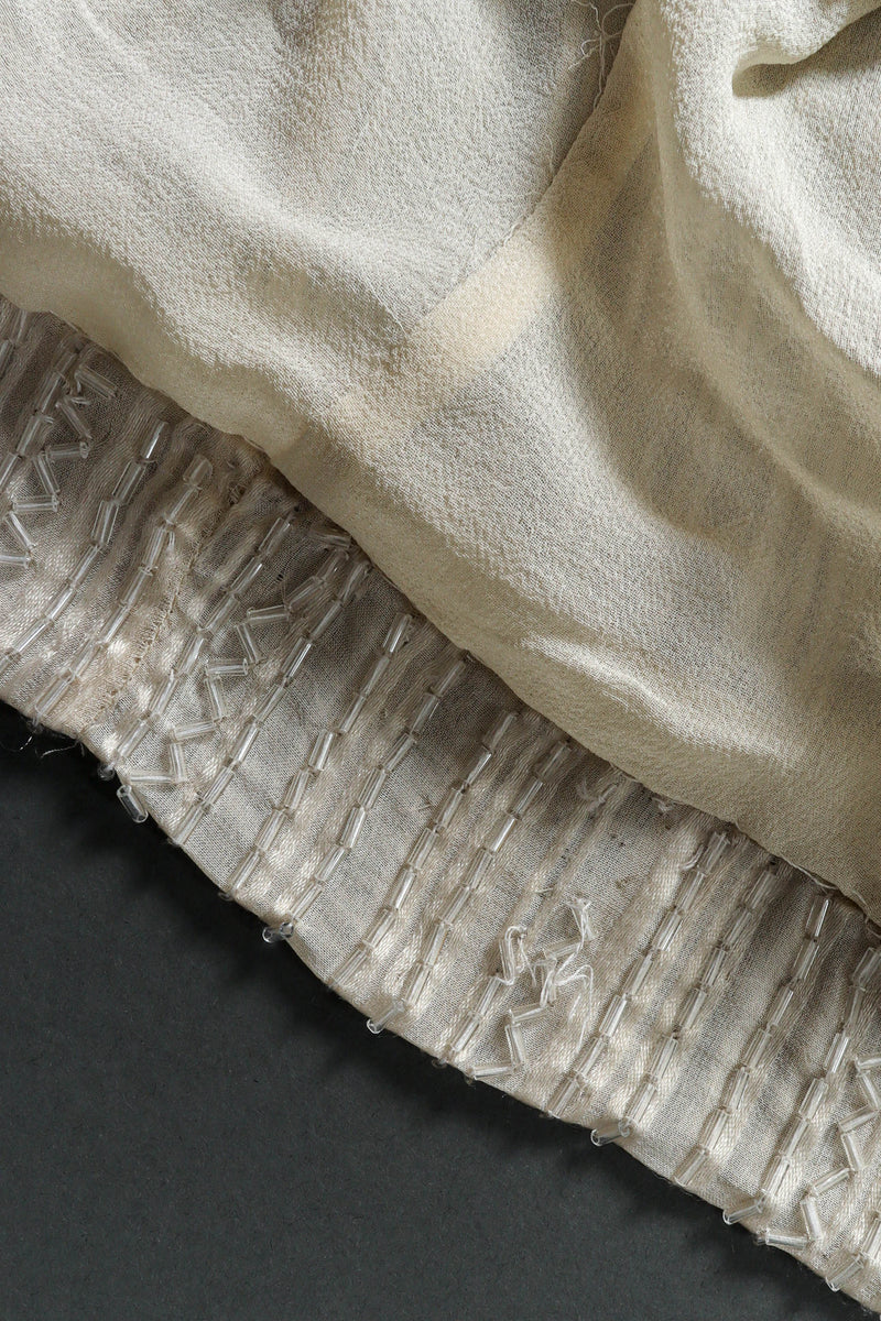 Vintage Bob Mackie Beaded Sequin Long Sleeve Dress silk lining and loose beading @ Recess LA