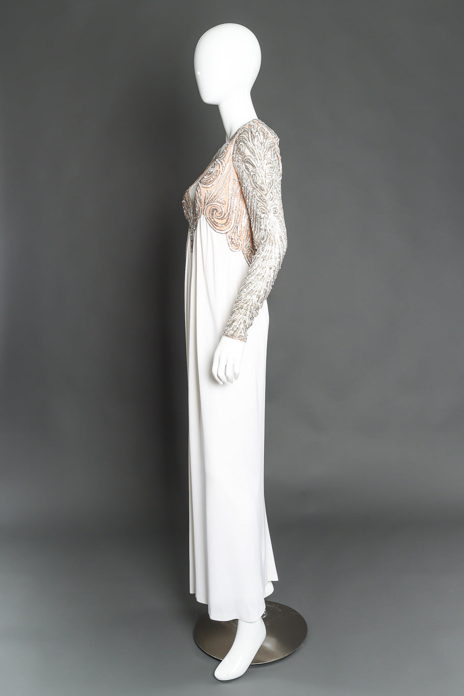 Bob Mackie sequin swirl empire gown on mannequin @recessla