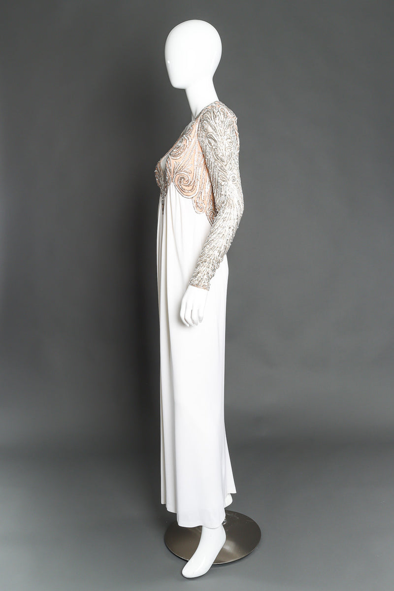 bob mackie maxi dresses Vintage Bob Mackie Silk Beaded Gown