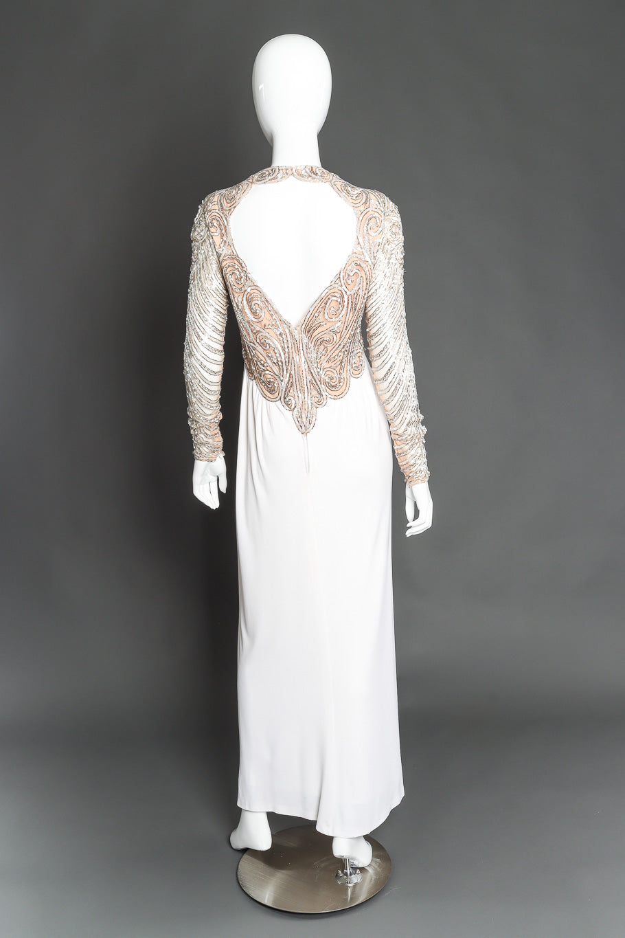 Bob Mackie sequin swirl empire gown on mannequin @recessla
