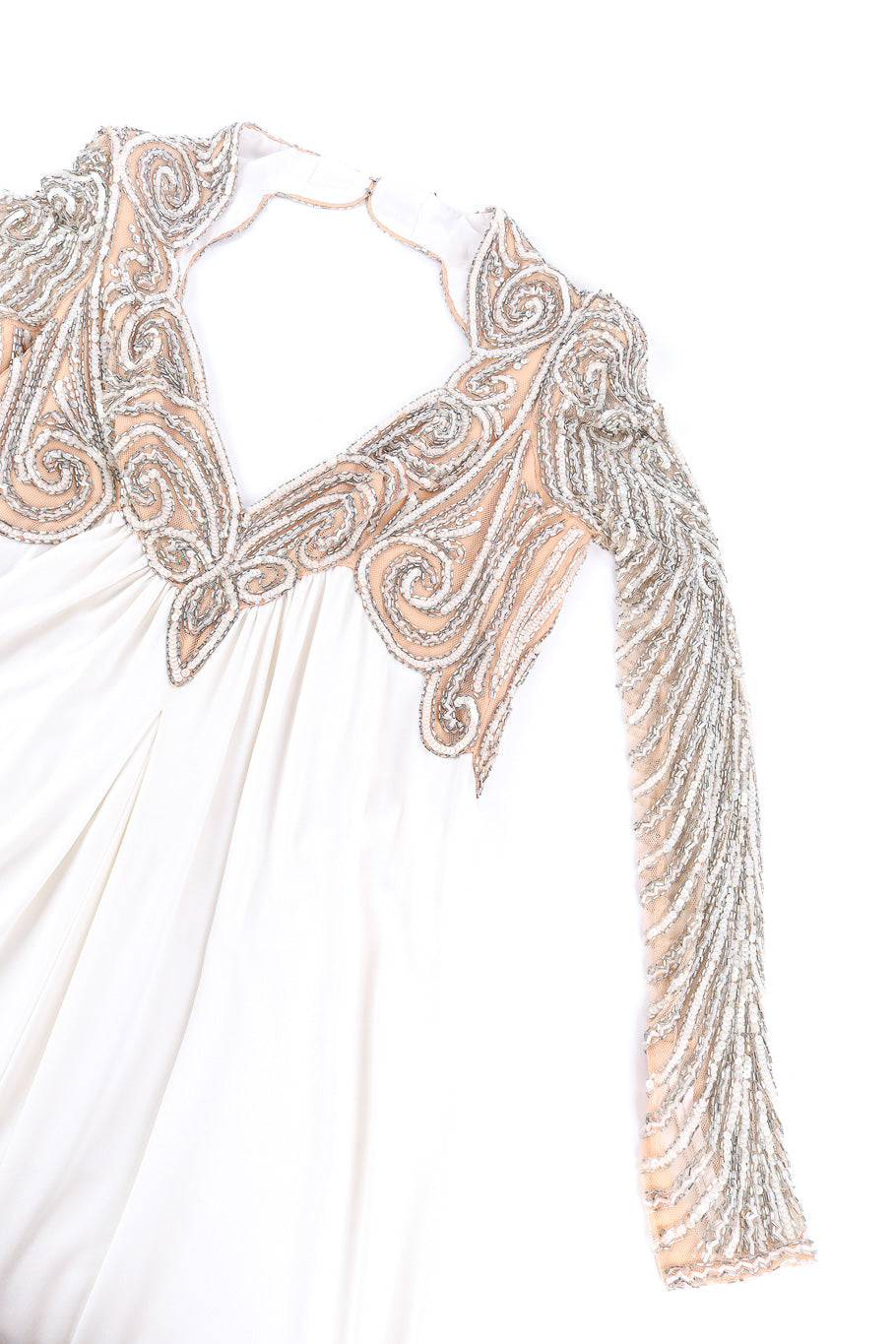 Bob Mackie sequin swirl empire gown flat-lay @recessla