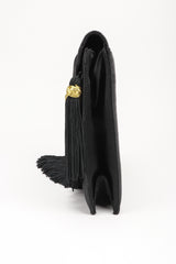 Recess Los Angeles Designer Consignment Vintage Bob Mackie Tassel Fringe Satin Clutch Bag