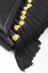 Recess Los Angeles Designer Consignment Vintage Bob Mackie Tassel Fringe Satin Clutch Bag