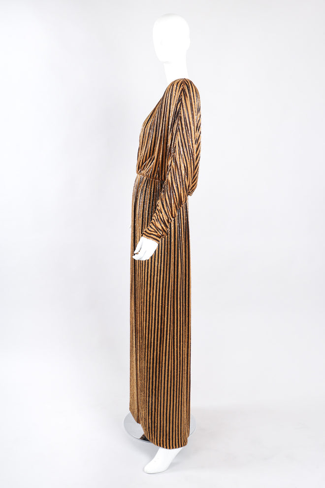 Recess Los Angeles Vintage Bob Mackie Beaded Stripe Batwing Gown