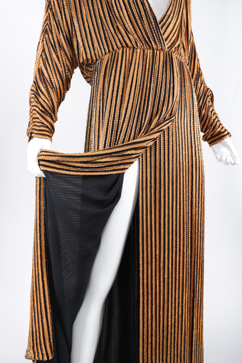 Recess Los Angeles Vintage Bob Mackie Beaded Stripe Batwing Gown