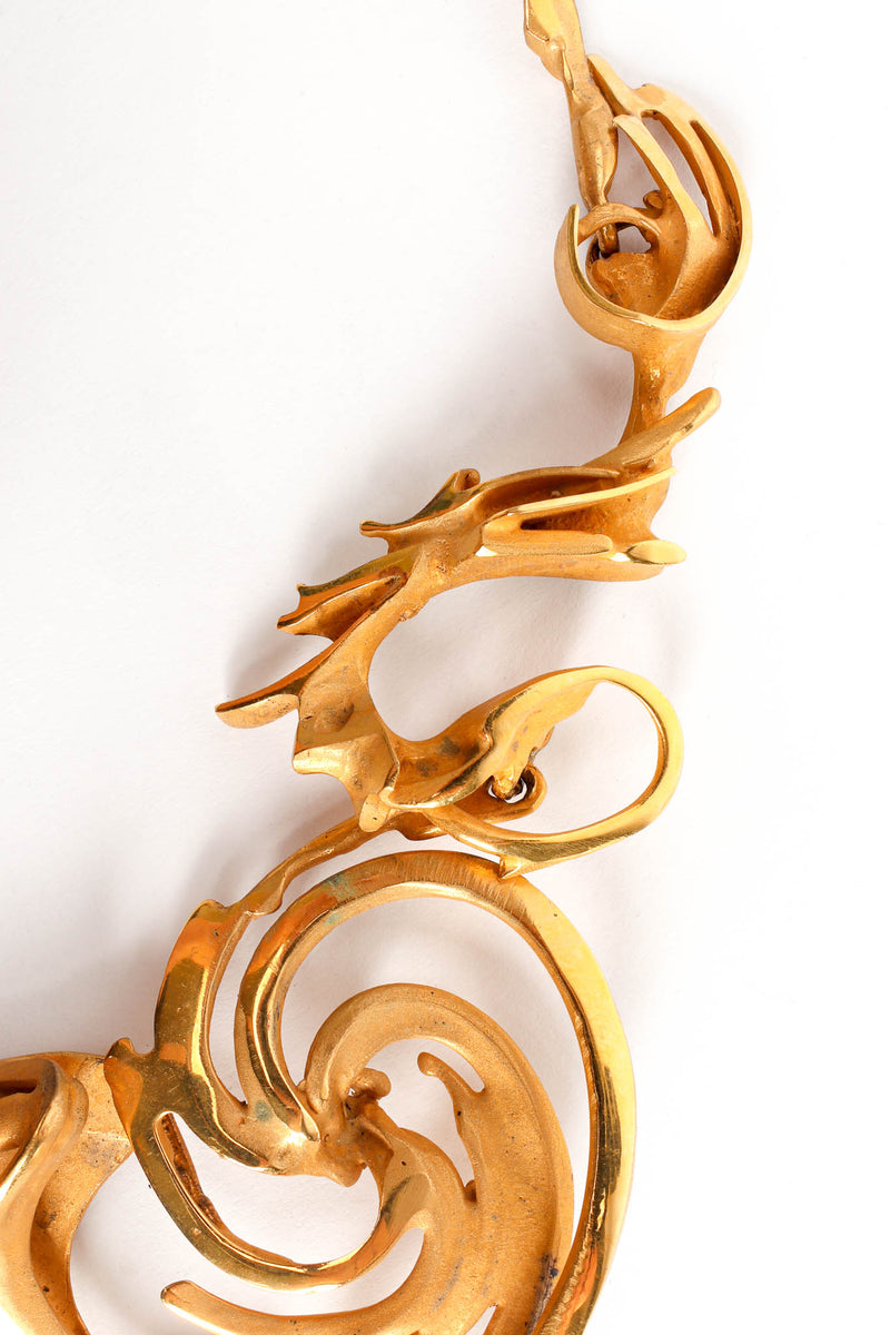 Vintage 1989 Jean-Claude Bonillo Abstract Fire Sculpture Necklace swirls @ Recess Los Angeles