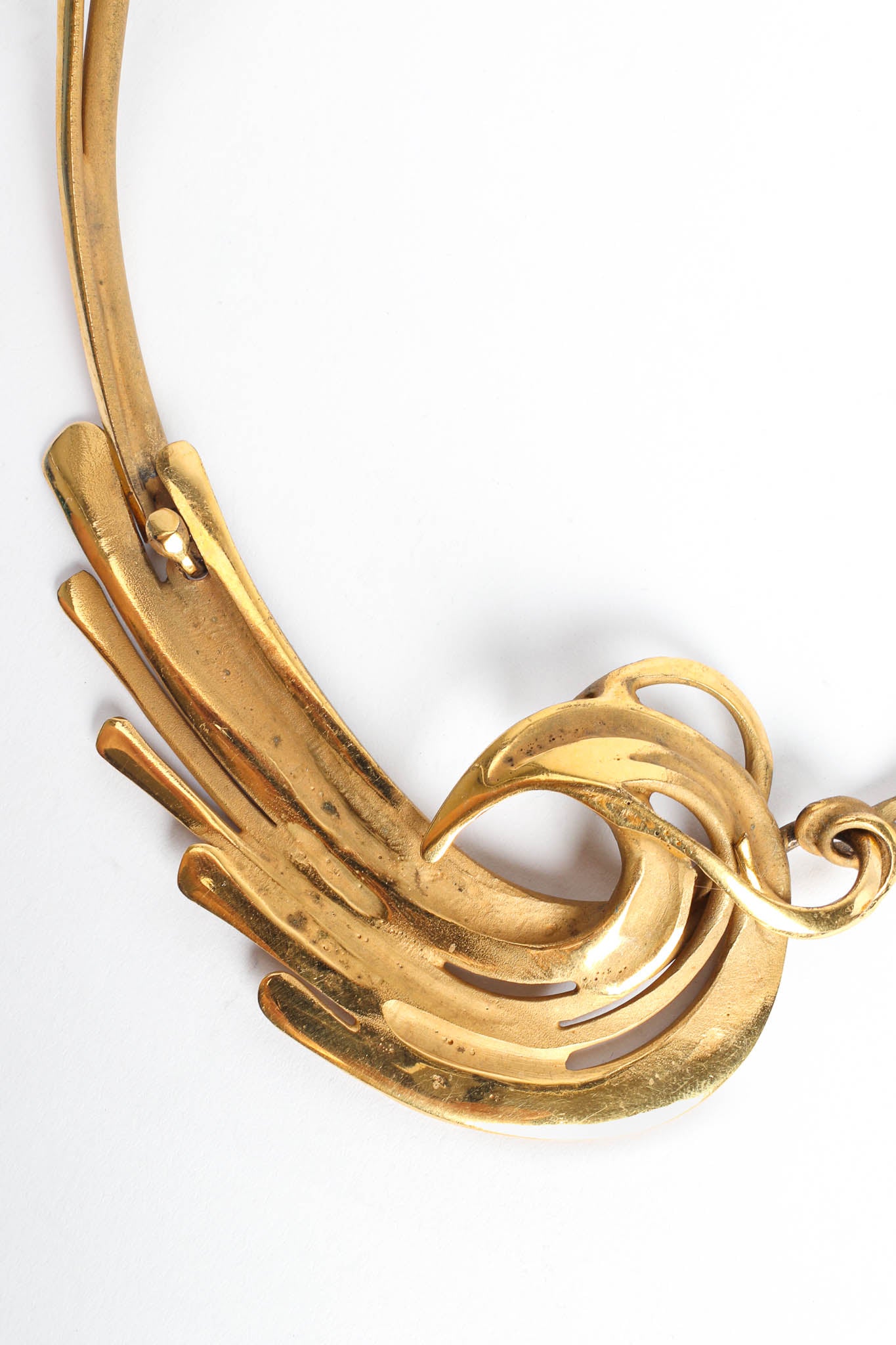 Vintage Jean-Claude Bonillo 1988 Abstract Flame Choker Necklace pendant close @ Recess Los Angeles