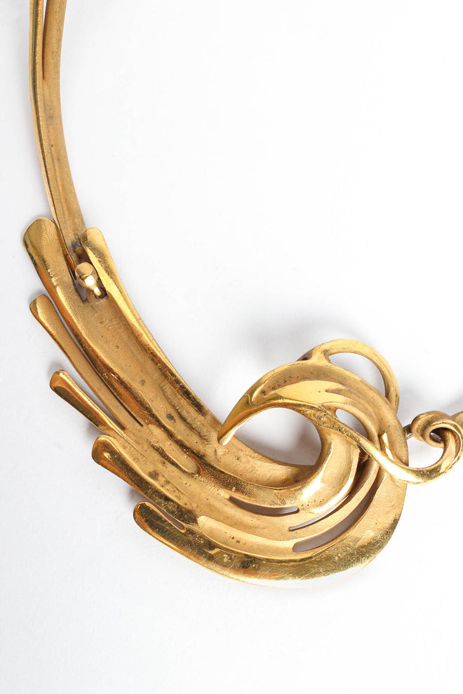 Vintage Jean-Claude Bonillo 1988 Abstract Flame Choker Necklace pendant close @ Recess Los Angeles