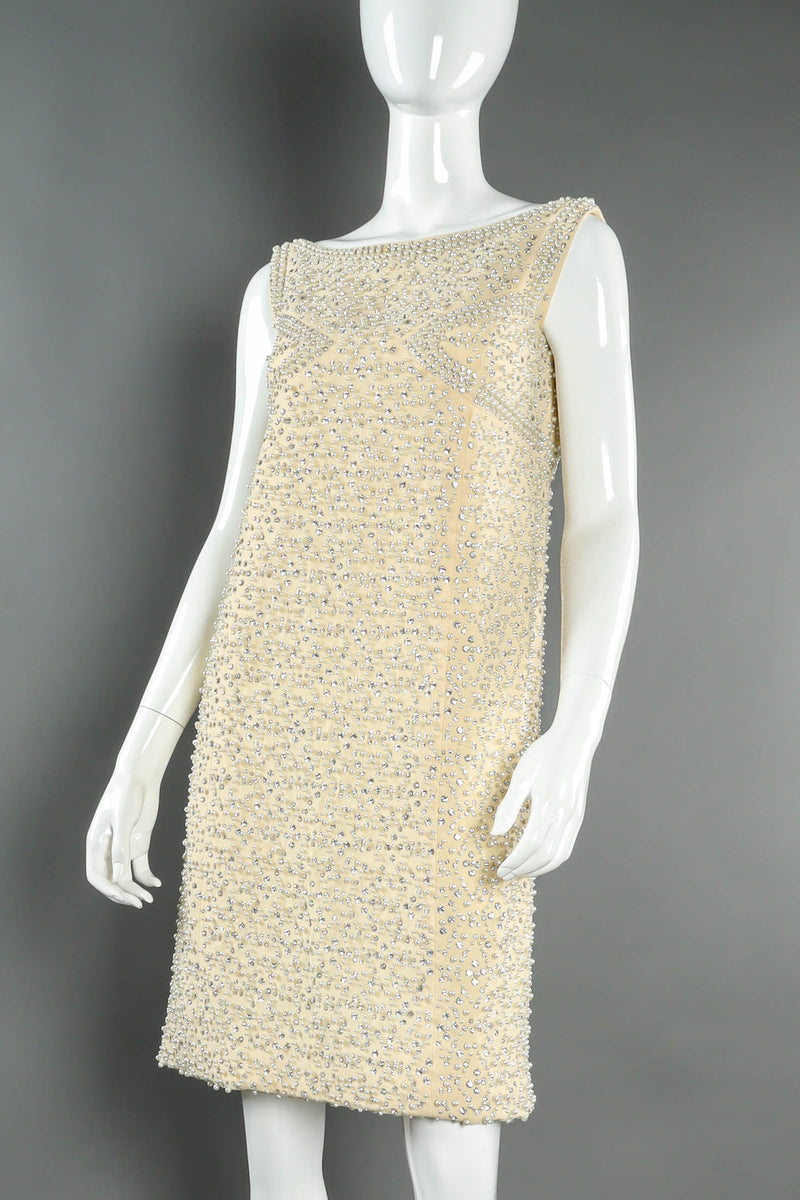 Vintage Bonwit Teller Posh Pearl & Rhinestone Dress mannequin angle @ Recess LA