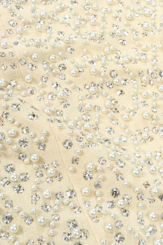 Vintage Bonwit Teller Posh Pearl & Rhinestone Dress bead/rhinestone work  @ Recess LA