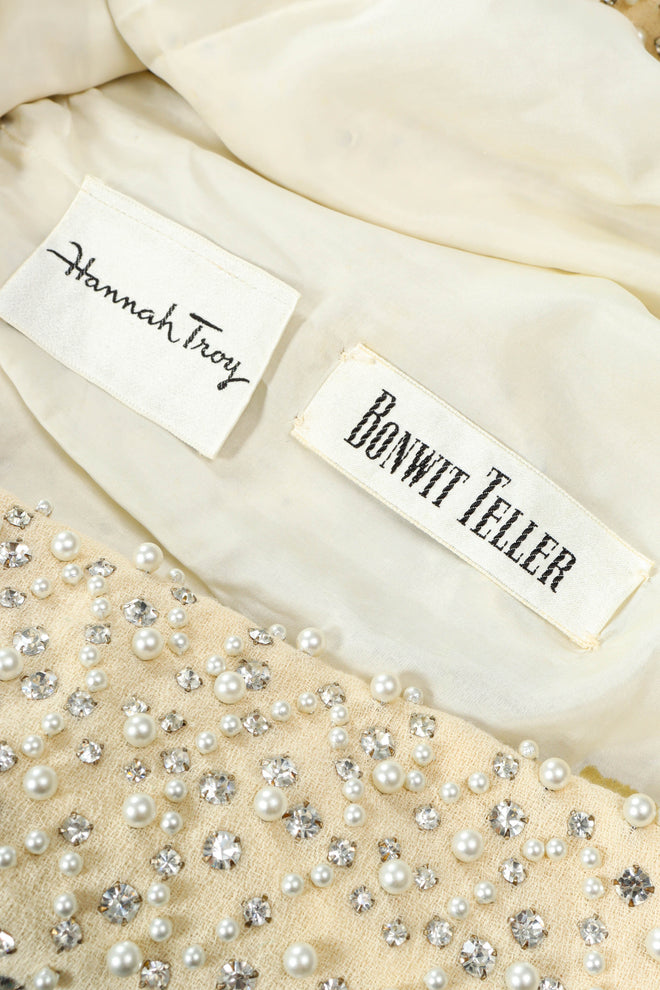 Vintage Bonwit Teller Posh Pearl & Rhinestone Dress tags @ Recess LA