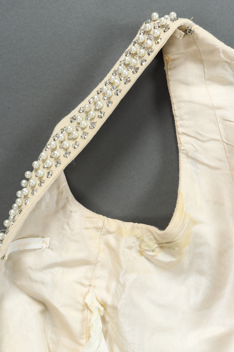 Vintage Bonwit Teller Posh Pearl & Rhinestone Dress armpit stain liner @ Recess LA