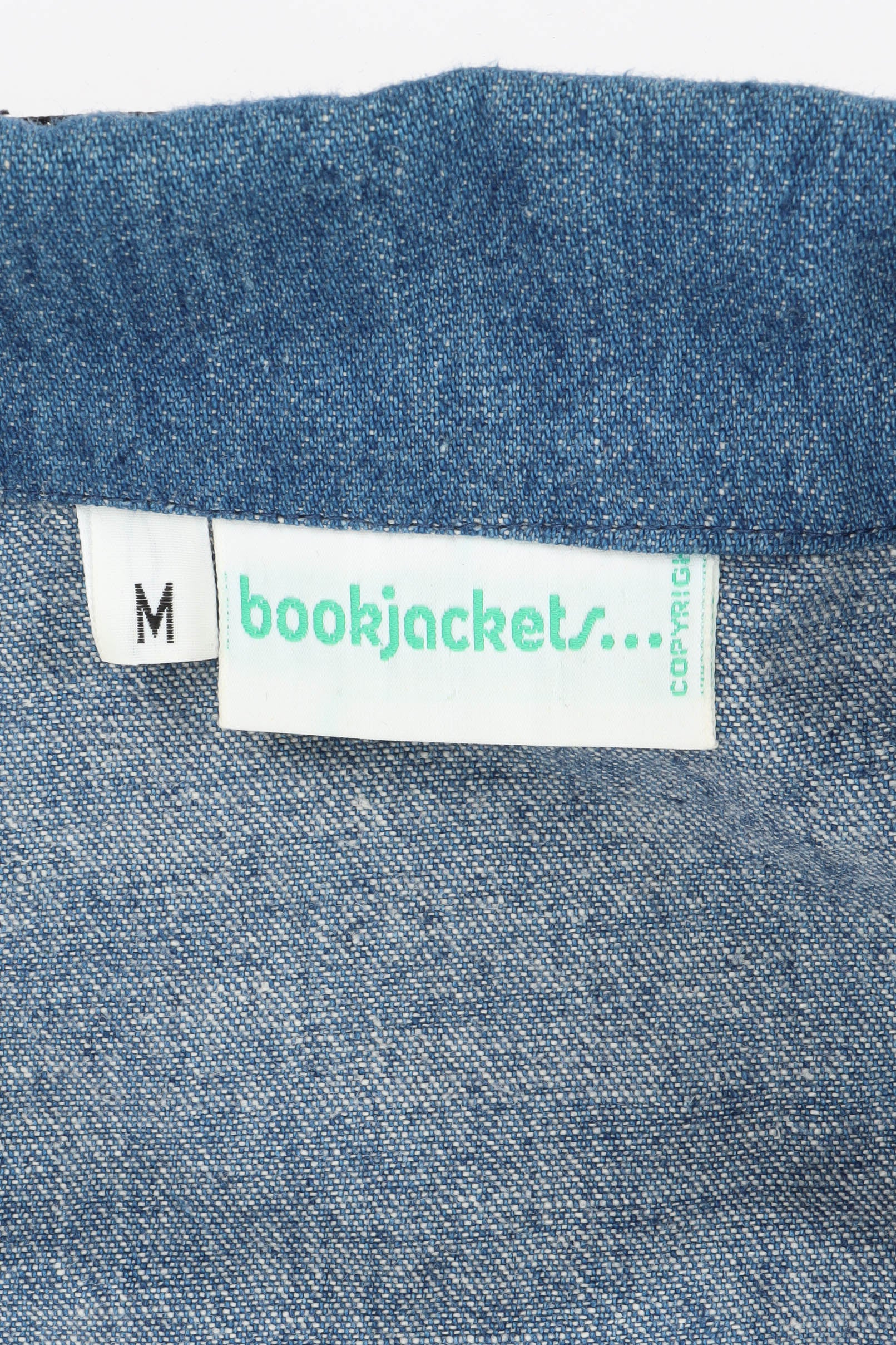 Vintage Helen Neufeld Bookjackets Play & Work Hard Denim Jacket brand tag @ Recess Los Angeles