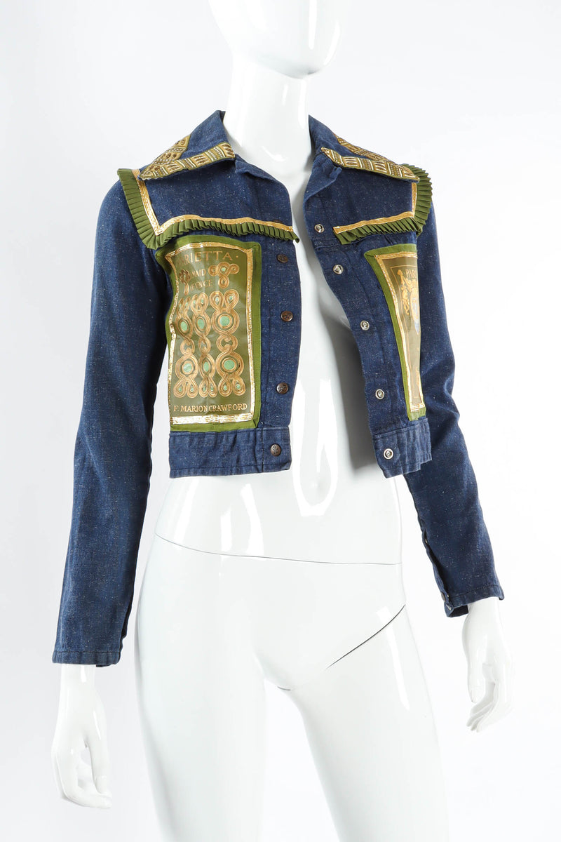 Vintage Helen Neufeld Bookjackets Key to Life Denim Jacket mannequin angle @ Recess Los Angeles