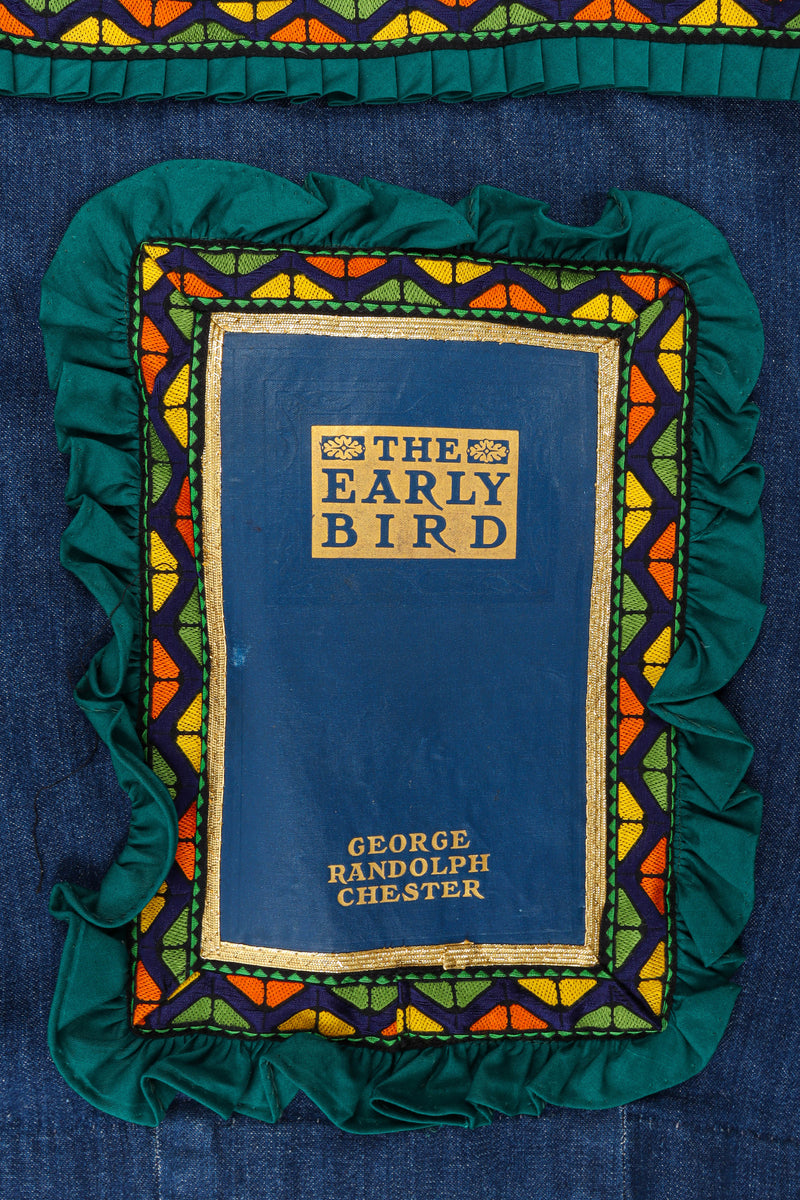 Vintage Helen Neufeld BookJacket Traveling Birds Denim Jacket back side @ Recess Los Angeles