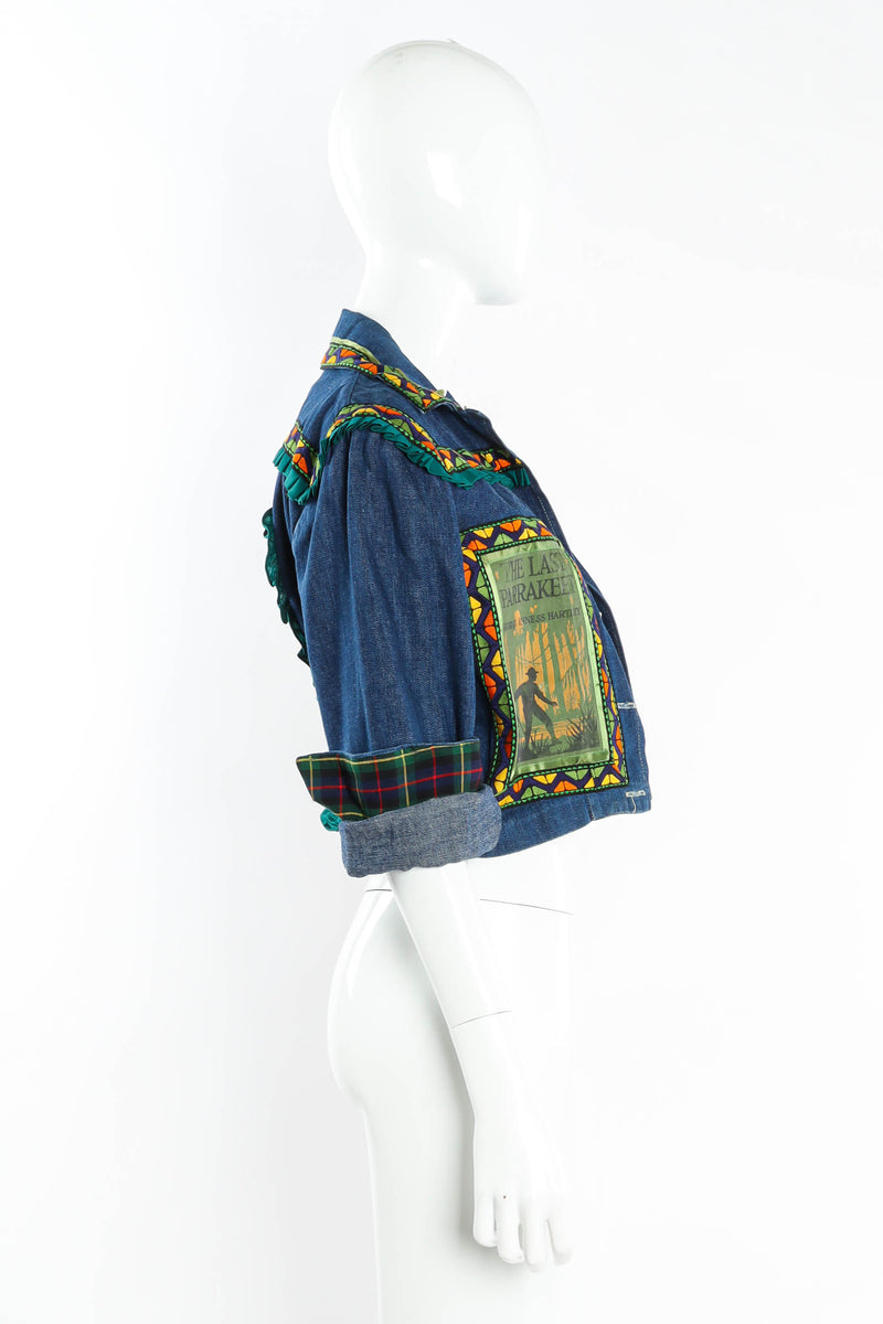 Vintage Helen Neufeld BookJacket Traveling Birds Denim Jacket mannequin side @ Recess Los Angeles