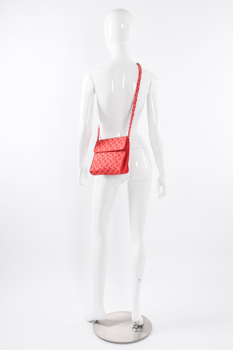 Vintage Bottega Veneta Ribbon Intrecciato Bag on mannequin at Recess Los Angeles