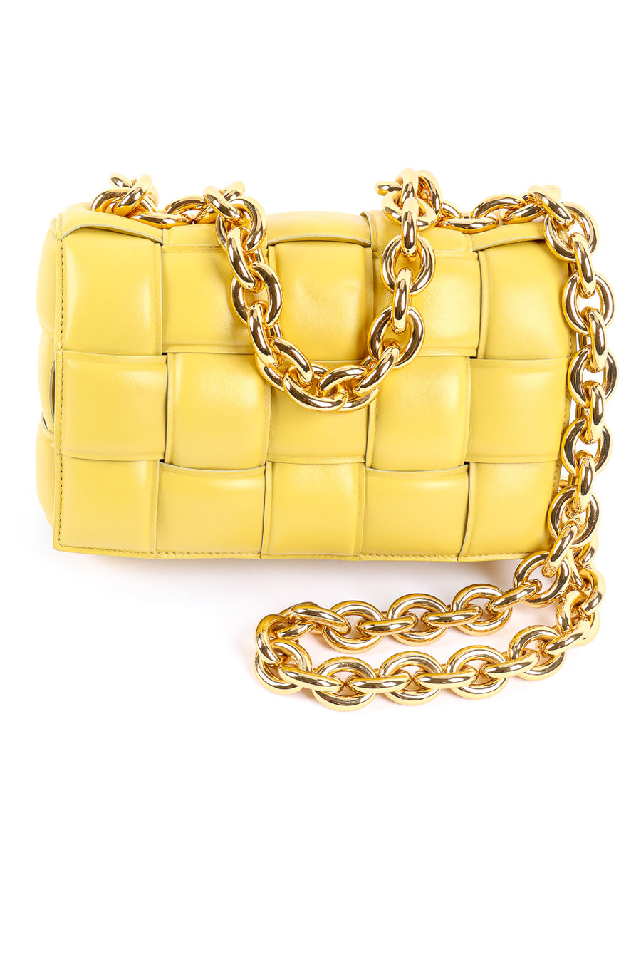 【BOTTEGA VENETA】Padded Leather Chain Cassette Bag Seagrass Bottega Veneta Padded Leather Cassette Bag – Recess
