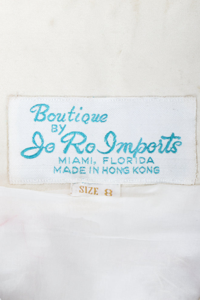 Vintage Boutique by Jo Ro Imports Beaded Butterfly Top label on fabric at Recess