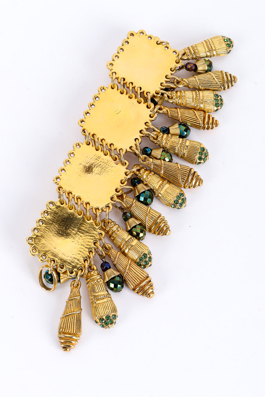 Vintage gold beaded square linked bracelet back details @recessla