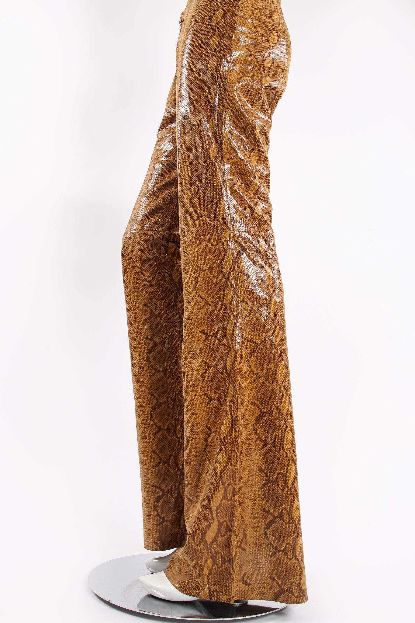 Vintage Braude Snakeskin Bootcut Pant on Mannequin leg at Recess Los Angeles