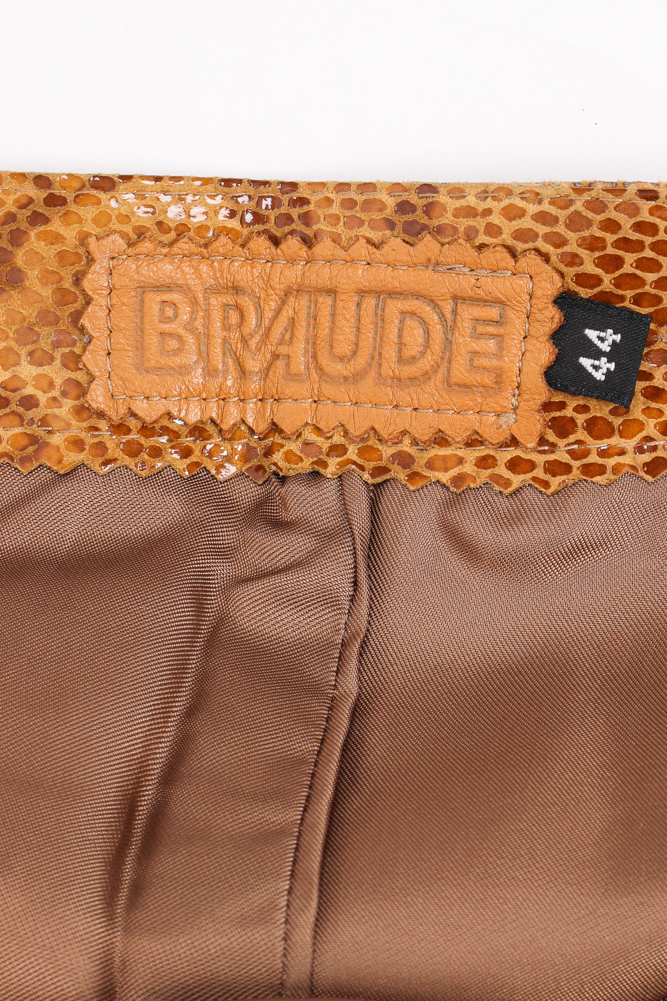 Vintage Braude Snakeskin Bootcut Pant label at Recess Los Angeles