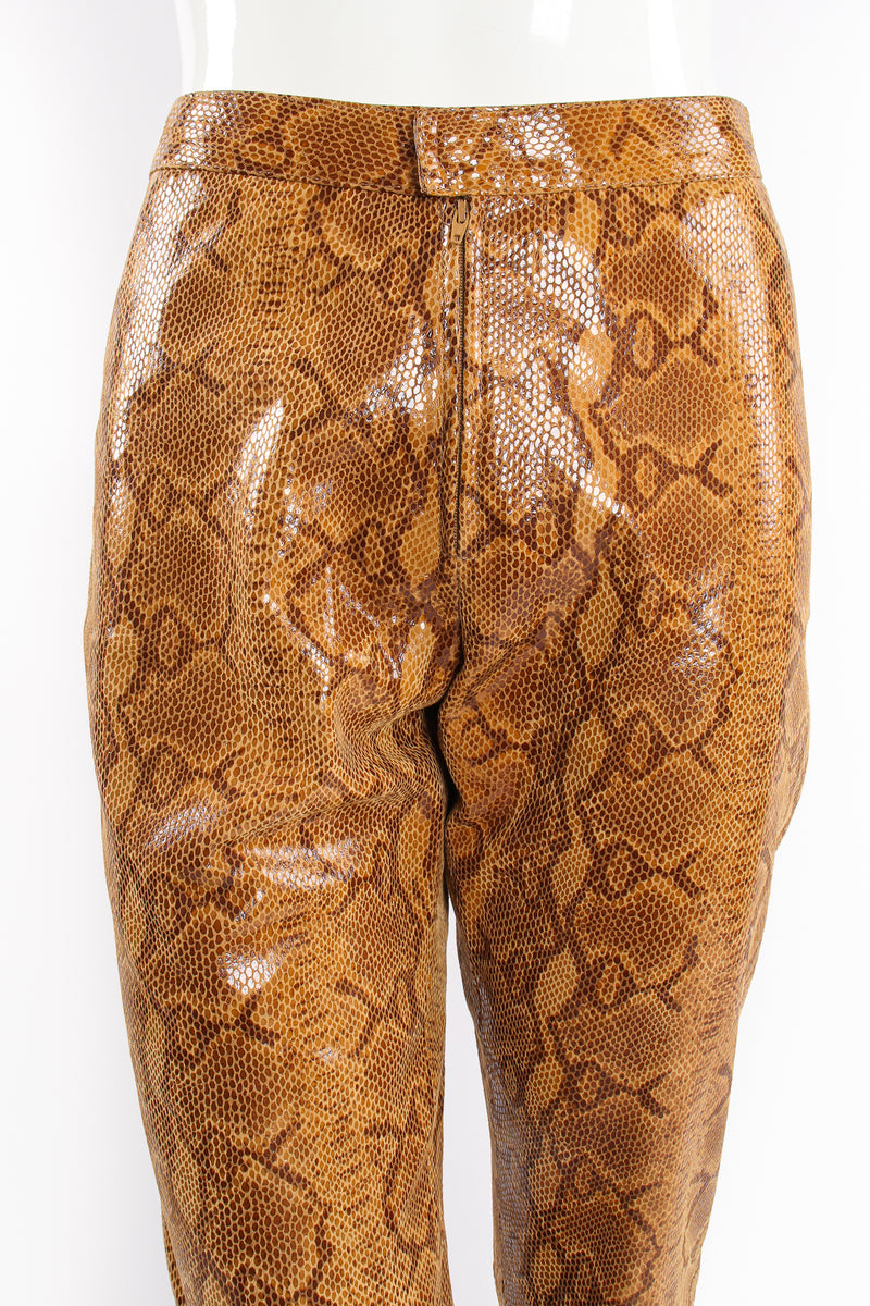 Vintage Braude Snakeskin Bootcut Pant on Mannequin waist at Recess Los Angeles