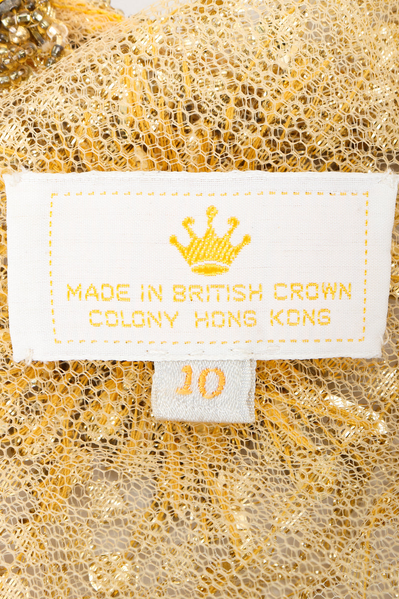 Vintage British Crown Colony Beaded Sunburst Swing Dress Label at Recess LA