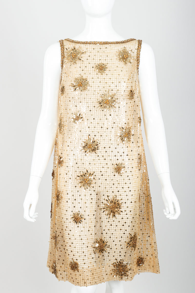 Vintage British Crown Colony Beaded Sunburst Swing Dress Recess Vintage British Crown Colony Beaded Sunburst Swing Dress Recess